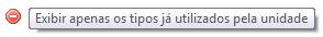 Ícone para exibir apenas os tipos de documentos mais utilizados no SEI.