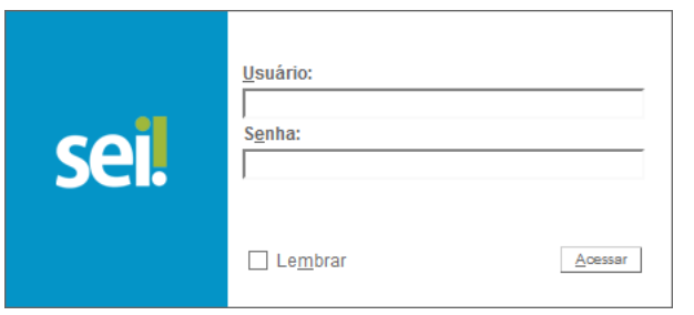 Tela de login do SEI.